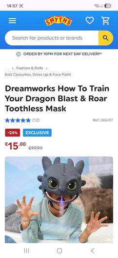 How To Train Your Dragon Blast & Roar Toothless Mask