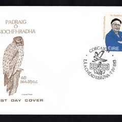 1983 Ireland Centenaries Birth of Padraig O'Siochfhradha (writer of An Seabhac ) Commemorative Stamp by Cork Coin Products Ltd First Day Cover (FDC)