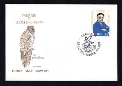 1983 Ireland Centenaries Birth of Padraig O'Siochfhradha (writer of An Seabhac ) Commemorative Stamp by Cork Coin Products Ltd First Day Cover (FDC)