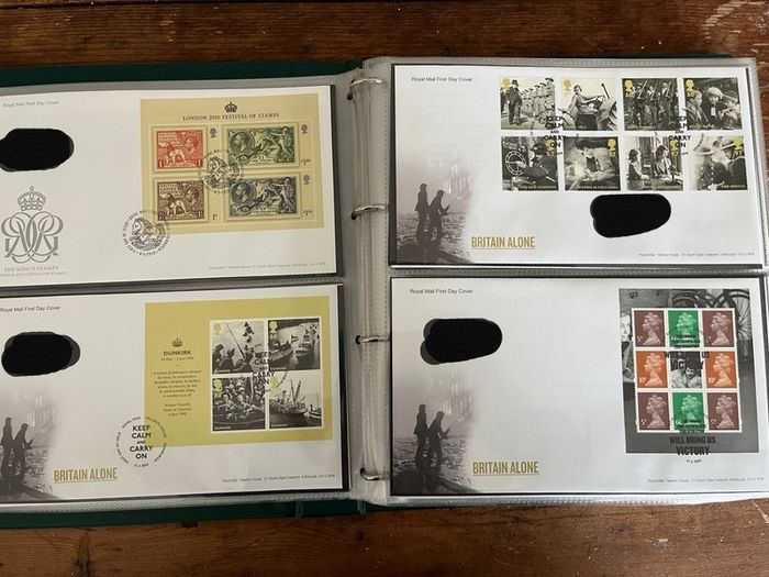 Collection of  77 UK First Day Cover stamps 2010 to 2013 in album