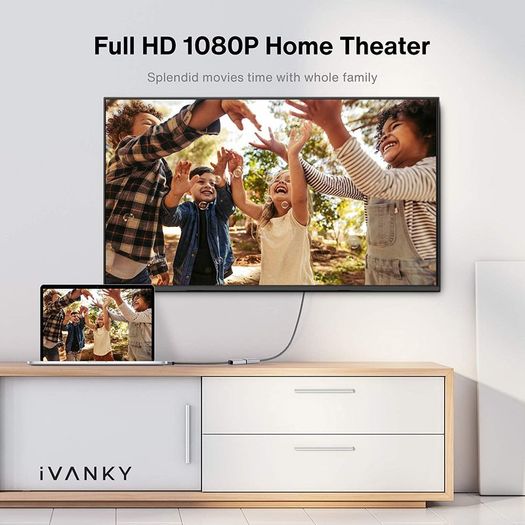 iVANKY DisplayPort (Male) to HDMI (Female) 1080P Gold-Plated/Nylon-Braided Cable Adapter (Brand New/Warranty)