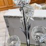 4-arm Flower  crystal tealight candle holder with a metal stand. Image 5