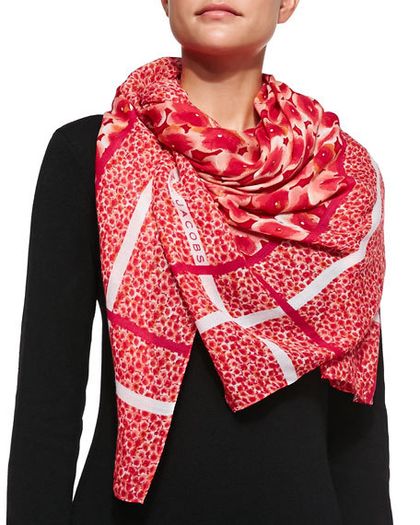 marc jacobs pink flower scarf
