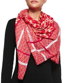 marc jacobs pink flower scarf