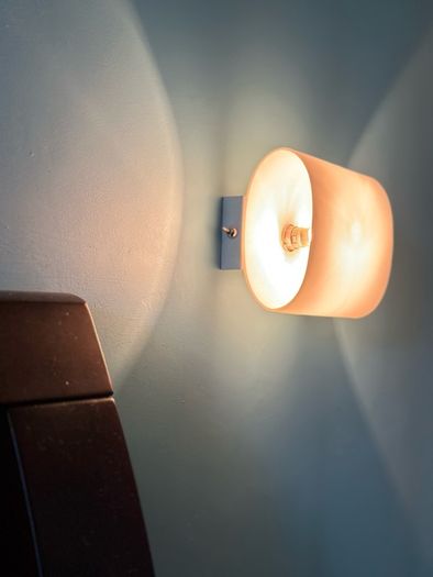 Opaque white oval wall lights x 2