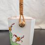 Vintage Kireina Japanese Porcelain Biscuit Barrel with Wicker Handle Image 2