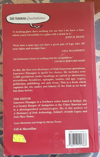 Irish Humourous Quotations, Ed Laurence Flanagan
