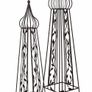 French Style Rose Obelisks Set of 2 Image 2