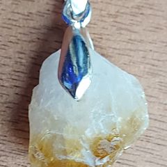 18 ct Citrine Crystal on 925 Silver pinch-bail
