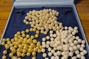 3 Tones of Vintage Beaded Faux Pearls Necklaces Bundle