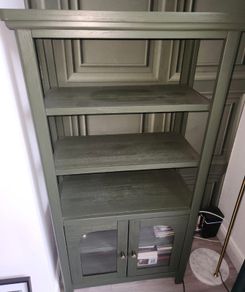 green bookcase