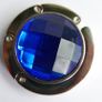 Blue Round Gem Portable Folding Table Handbag Hook Hanger Holder Image 7