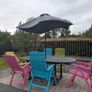 Colourful Solid-Wood Garden Table, 6 Reclining Chairs & Parasol Image 6