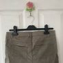 Khaki green womens denim shorts Image 3
