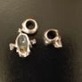 2 silver tone charms skull & skull bones Image 2
