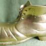 Vintage Large Brass Boot, Very Heavy, Solid Brass, Vintage Brass Ornament Image 2