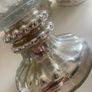 ShabbyChic Large ribbed glass bowl with vintage style crackle glass base stand..beautiful on it's own or filled Image 6