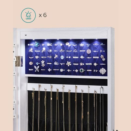 Jewellery Cabinet with mirror and storage  white