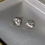 Hallmarked Silver Vintage Solitaire Earrings Image 4