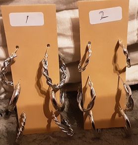 white metal earrings #6