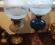 2 double burner oil lamps