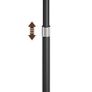 Small Side Table, Adjustable-Height Round Drink Table for Small Spaces, Pedestal Martini Table, Cocktail Tables Weighted Base for Living Room, Bedroom, Bathroom, Office, Walnut Image 2