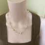 Pearl/ silver tone necklace and earrings jewelley set Image 7