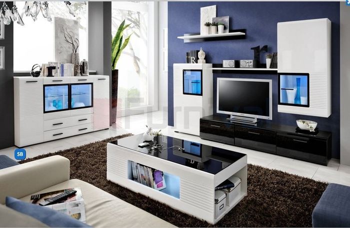 LED Coffee Table Black & White Coffee Table Modern Led Coffee Table High Gloss Led Coffee Table
