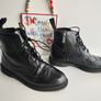 Dr Martens Delphine Black Leather Wingtip Combat Ankle Boots Size UK5 EU38 US7 Image 4
