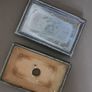 Blue Glazed Ceramic Bonsai Pot with Saucer 14cm  Rectangular Planter Image 4