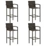 5 Piece Garden Bar Set Poly Rattan Brown Image 5