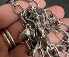 Hand Forged Sterling Silver Chain. Unique Lost Wax Cast Links. Handmade 925 Necklace 50cm