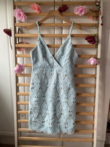 dress blue lace occasion dress triangle brand size 10