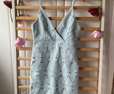 dress blue lace occasion dress triangle brand size 10