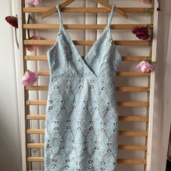 dress blue lace occasion dress triangle brand size 10