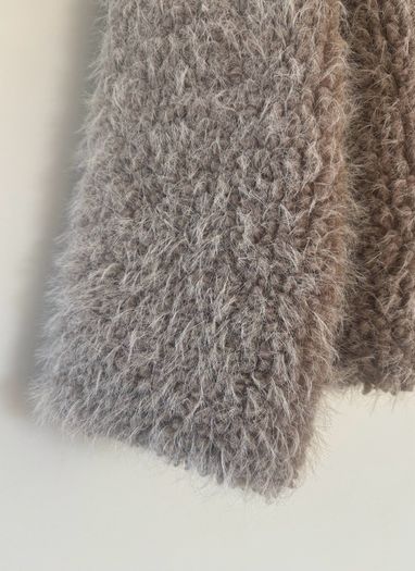 YAS fluffy short teddy jacket in beige