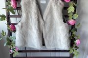 gilet grey fake fur front cropped gilet size X-Large savida