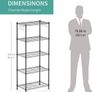 5 Tier Shelves for Storage Shelving Units and Storage Heavy Duty Metal Storage Shelf Wire Rack Shelving Adjustable Kitchen Shelf Garage Pantry Storage Racks and Shelving(23.2x13.4x59.1in) Image 3