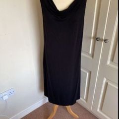 German label black sleeveless dress size 16