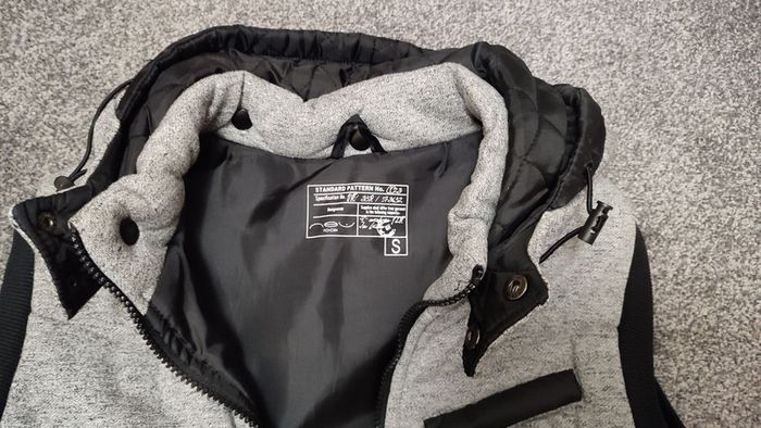 new look men small black grey vest jacket