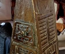 Wooden carved box with drawers