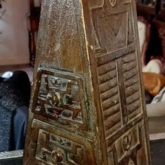 Wooden carved box with drawers