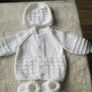 Hand Knitted Baby's Cardigan, Hat & bootie's Image 2