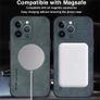 iPhone 12 Pro Max Case MagSafe Luxury Leather Shockproof Magnetic Wireless Charging Cover Green Image 3