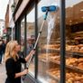 Window Cleaning Equipment with Extension Pole 70in 180 Rotatable Squeegee & Microfiber Scrubber,176cm Professional Window Cleaning Kit for High Windows, Shower Glass, Car and Mirror Image 3