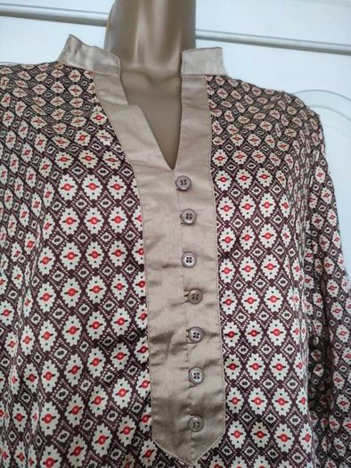 Brown Gold kaftan Small satin top Postage included