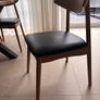 6 JYSK LYNGHOLM dining chairs: solid oak & black faux leather Image 2