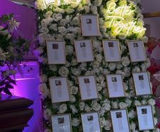 Wedding seating plan/ photo backdrop