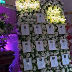 Wedding seating plan/ photo backdrop