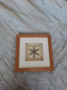 beaded picture in shadow box frame
